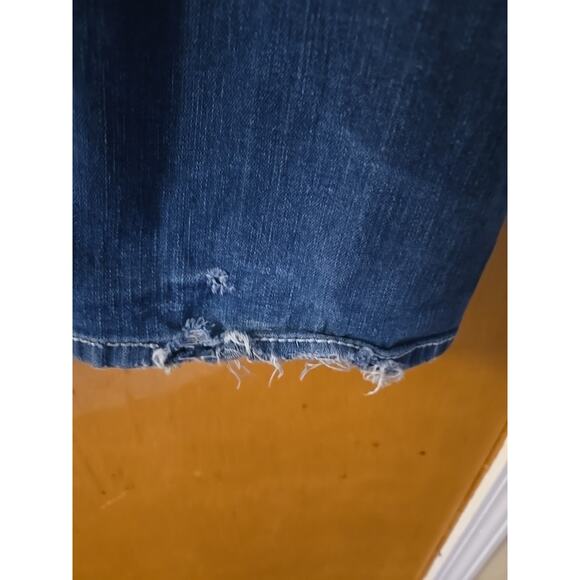 Affliction Jeans Womens 25x31 Blue Flared Embroidered Pockets - Picture 9 of 12